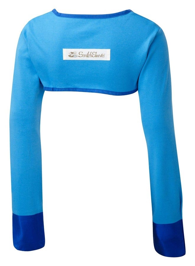 ScratchSleeves | Boys' Stay-On Scratch Mitts | Special Edition | Blue (Kingfisher, 5-6 years (wingspan 44-47 inches)) - Image 1