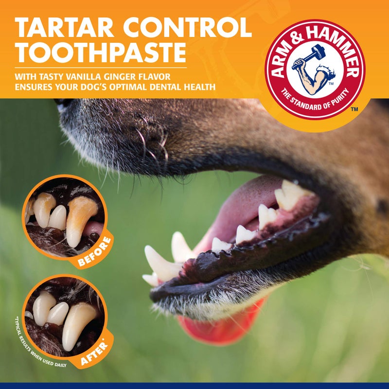 Arm & Hammer for Pets Clinical Care Travel Dental Kit for Dogs in Vanilla Ginger Flavor | Dog Toothbrush and Toothpaste Set Safe for All Dogs | All In One Solution To Dog Teeth Cleaning - Image 4
