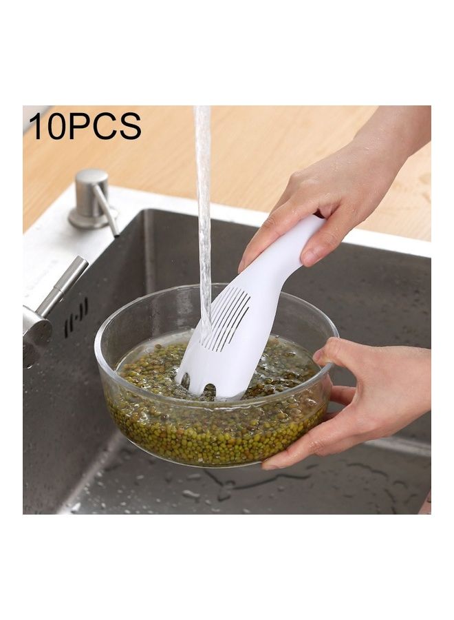 NIBEMINENT 10-Piece Household Multifunctional Washing Spoon White 20 x 5.5cm - Image 1