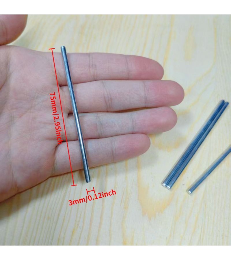 10 Pcs Set Hardware Axles Three Sizes 100mm 3mm OD - Image 4