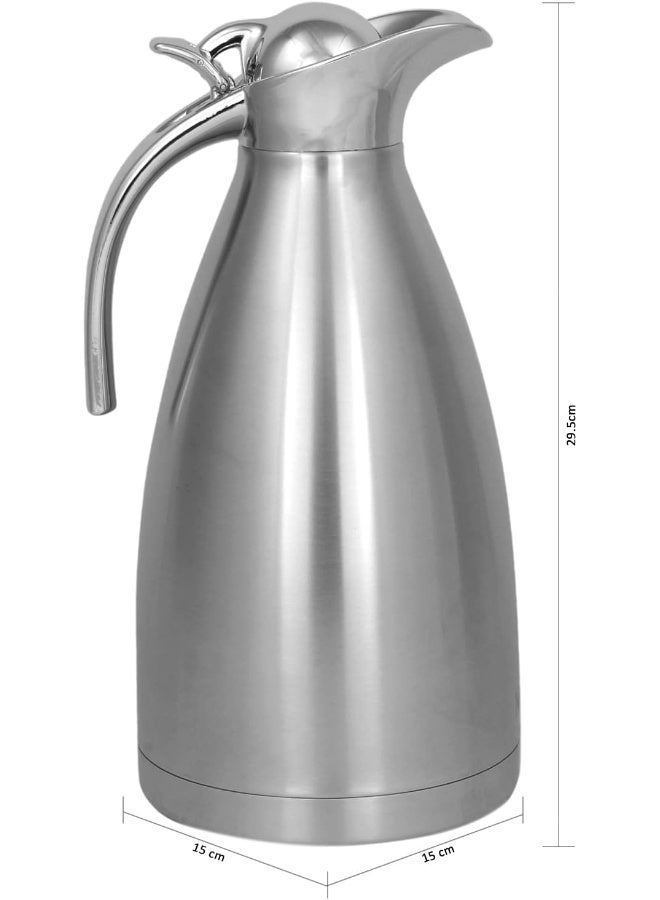Nessan Nessan Thermal Coffee Carafe Jugs, Double Walled Vacuum Insulated Flask 12 Hours Heat Retention Jug for Coffee, Tea, & Milk - Stainless Steel Silver 2.0L SS-FS-20 - Image 5