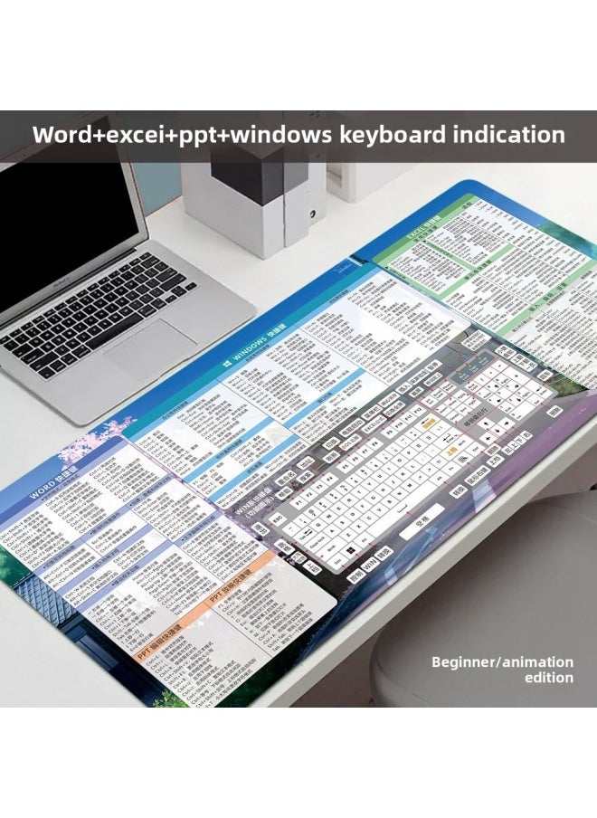Generic - Cad Mouse Pad Office Wps Word Excel Ps Pr Cdr Common Shortcut Table Pad-Color:300x600mm-4mm-Pattern:Cad Shortcut Keys/professional Version - Image 1