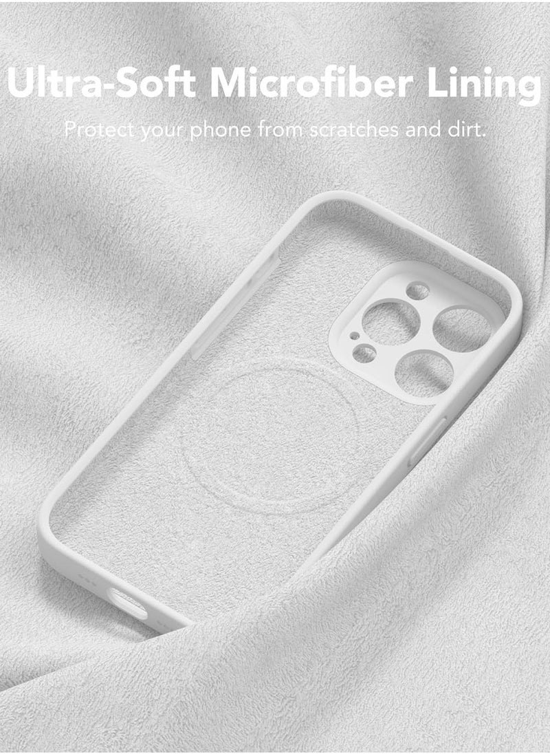 Raxoom iPhone 15 Pro Max Case Silicone, Compatible with MagSafe, [Camera Protection][2X Screen Protectors] Slim Shockproof Protective Phone Case, Soft Anti-Scratch Microfiber Lining, White - Image 5