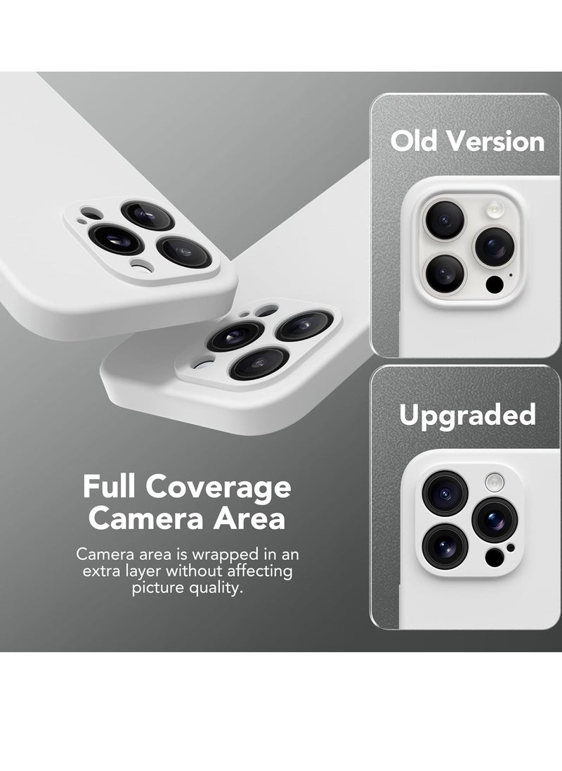 Raxoom iPhone 15 Pro Max Case Silicone, Compatible with MagSafe, [Camera Protection][2X Screen Protectors] Slim Shockproof Protective Phone Case, Soft Anti-Scratch Microfiber Lining, White - Image 3