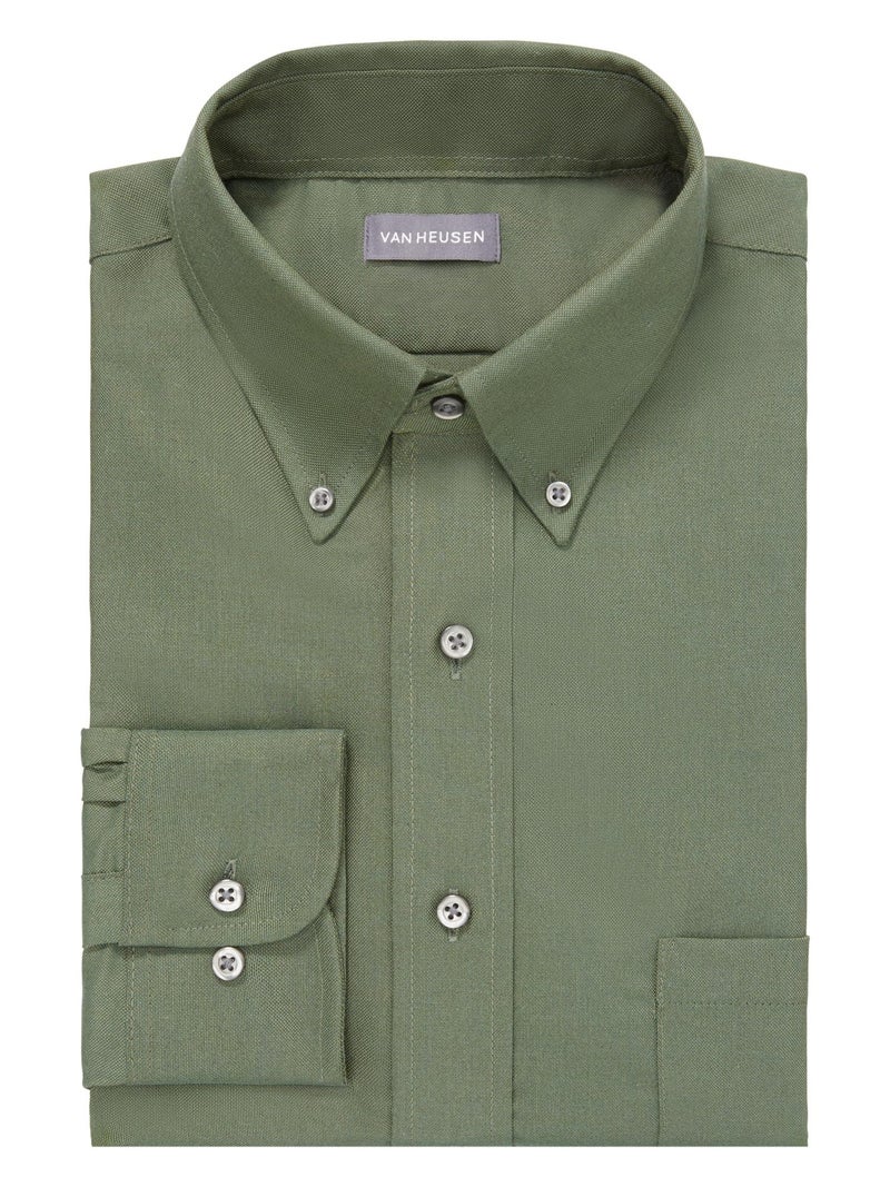 Van Heusen Men's Regular Fit Oxford Button Down Collar Dress Shirt, Dark Green, Large - Image 3