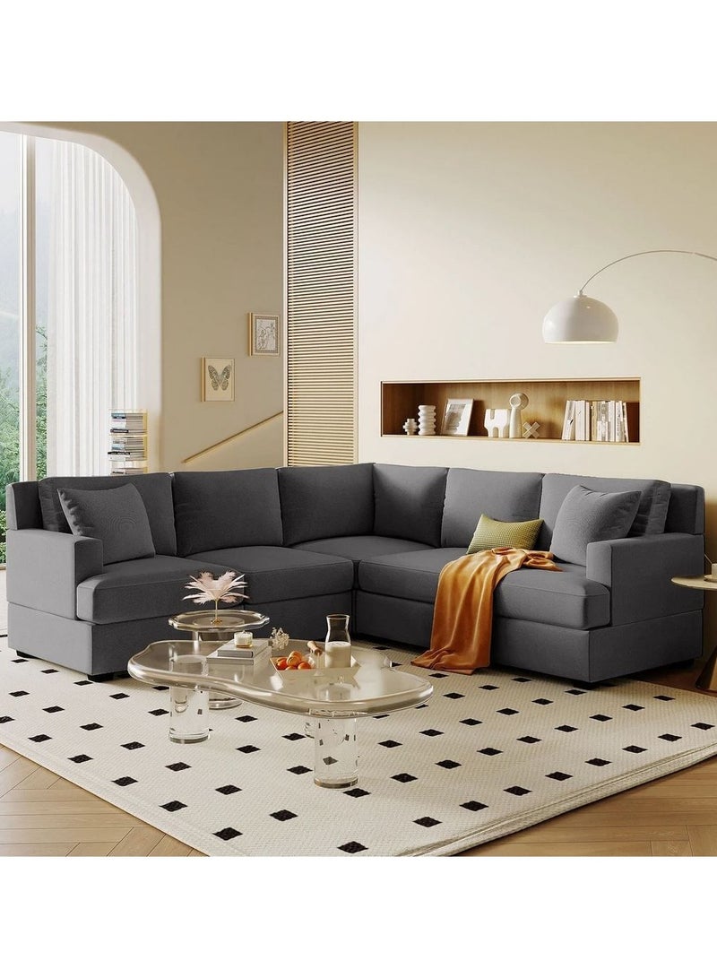 Other Manufacturer Corner sofa, Swedish wood, linen fabric, size 250 x 250 x 85 cm - Image 1