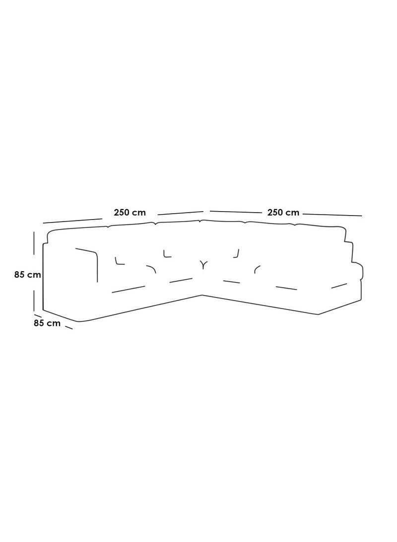 Other Manufacturer Corner sofa, Swedish wood, linen fabric, size 250 x 250 x 85 cm - Image 2