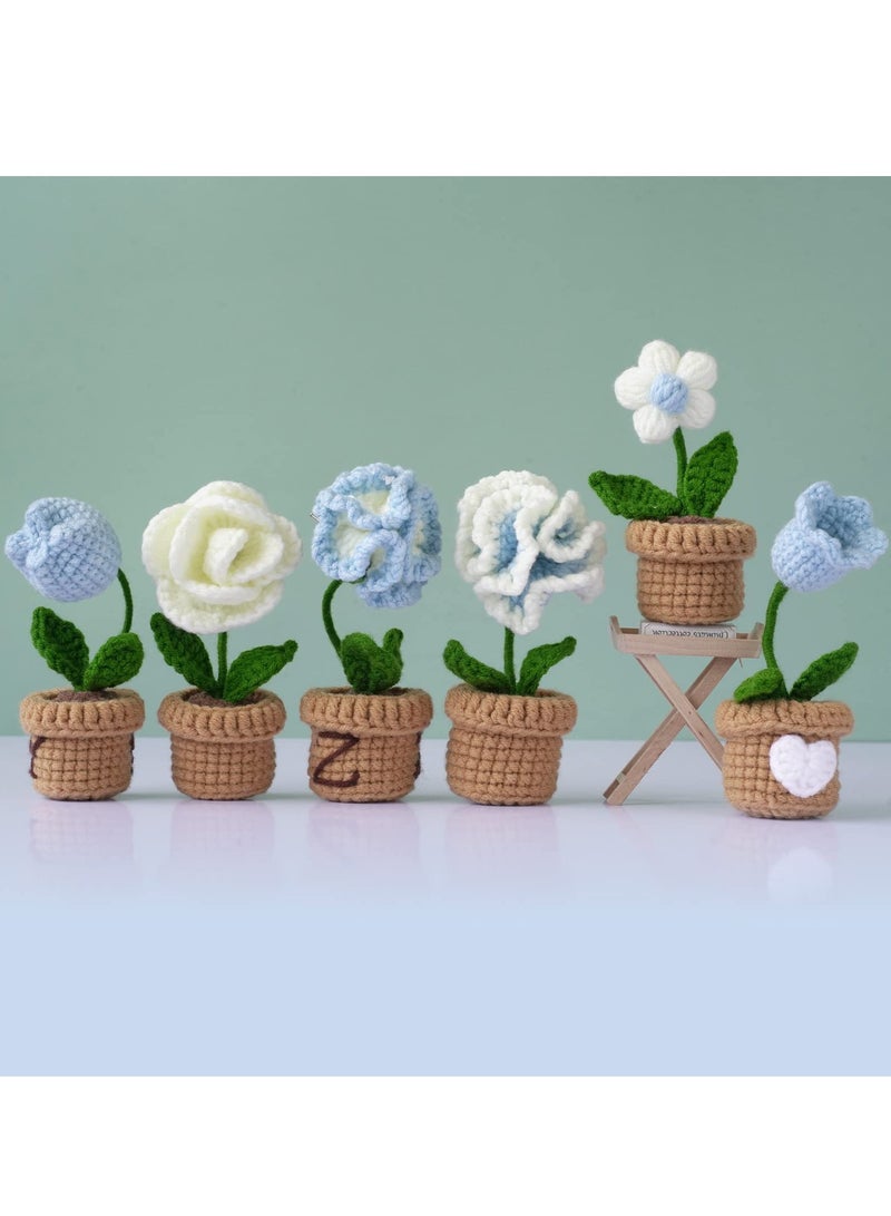 SYOSI Crochet Knitting Kit for Beginners Mini Creativity Flower Pots Gift Crochet Car Ornaments Beginner Crochet Knitting Kits for Adults and Kids withfor Adults and Kids with Instructions - Image 1