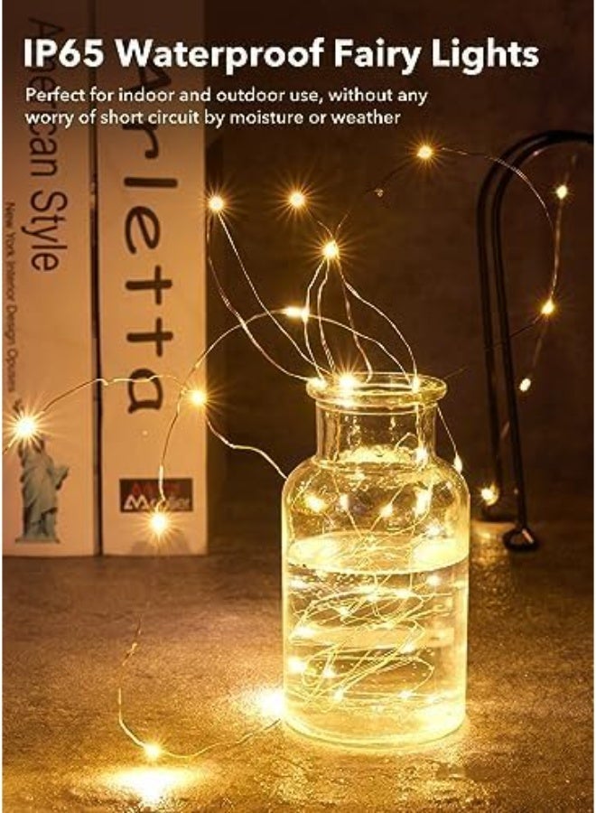 12 Pack LED Fairy Lights Battery Operated String Lights - 7ft 20LED Waterproof Silver Wire Firefly Starry Moon Lights for DIY Crafts Wedding Table Centerpieces Party Bedroom Christmas - Image 2