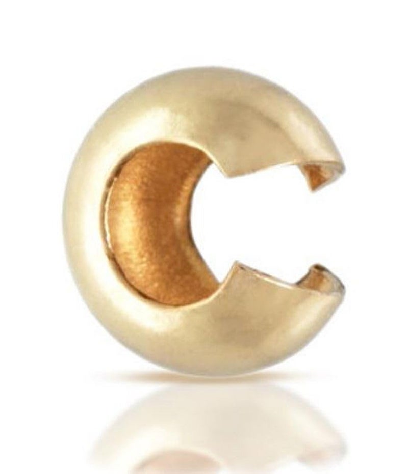 Adabele 100pcs Crimp Bead Knot Covers 4mm (0.16 Inch) Small End Caps 18K Yellow Gold Plated Copper Brass for DIY Craft Jewelry Making CF8-4 - Image 1