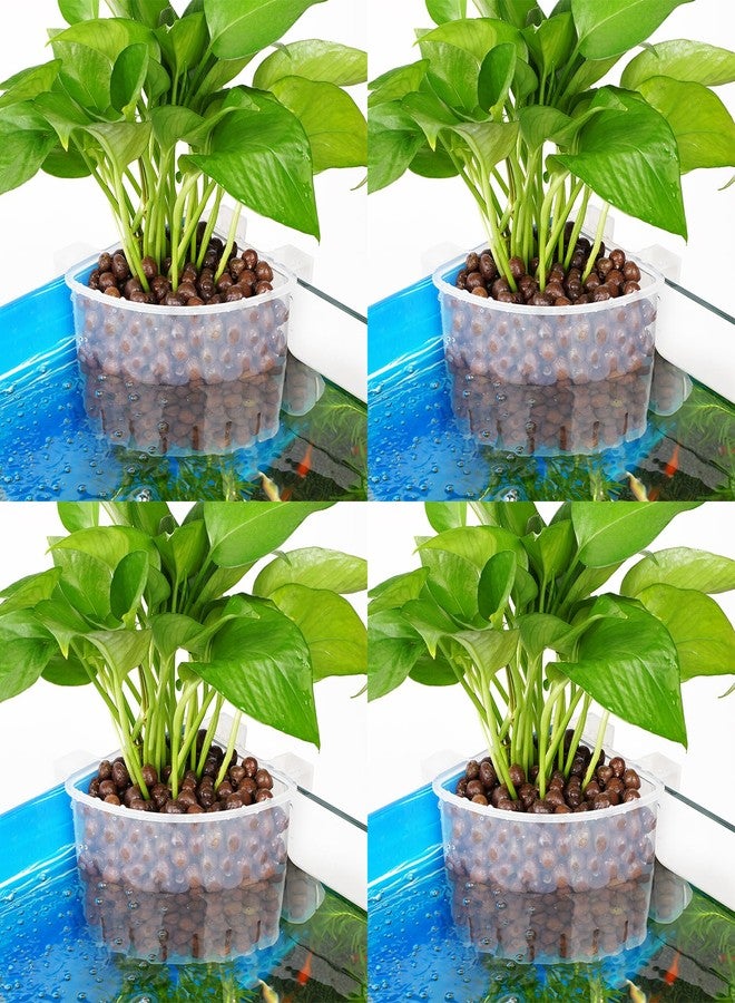 Borlech 2026 Latest Model Large Aquarium Corner Planter Hanging Plant Holder for Fish Tank Aquaponic Plant Cultivation and Aquascape Accessories Decorations (4 Pack) Transparent - Image 1