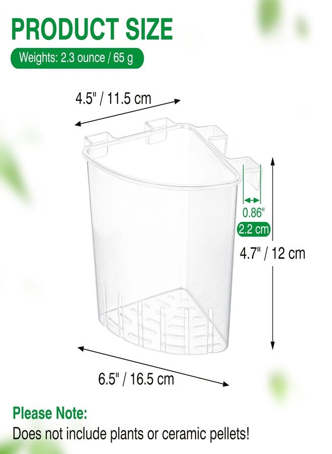 Borlech 2026 Latest Model Large Aquarium Corner Planter Hanging Plant Holder for Fish Tank Aquaponic Plant Cultivation and Aquascape Accessories Decorations (4 Pack) Transparent - Image 3