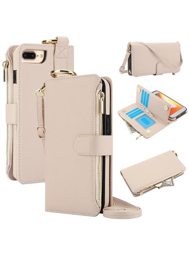 S-TOP Case For iPhone 7 Plus / 8 Plus Crossbody Ring Multifunctional Wallet Leather Phone Case - Image 1