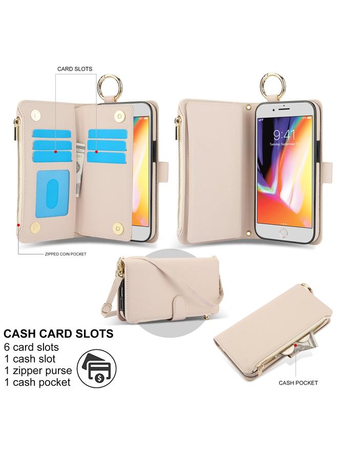 S-TOP Case For iPhone 7 Plus / 8 Plus Crossbody Ring Multifunctional Wallet Leather Phone Case - Image 2
