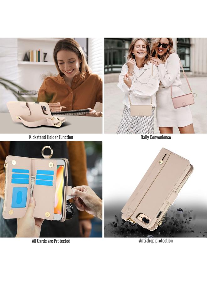S-TOP Case For iPhone 7 Plus / 8 Plus Crossbody Ring Multifunctional Wallet Leather Phone Case - Image 4