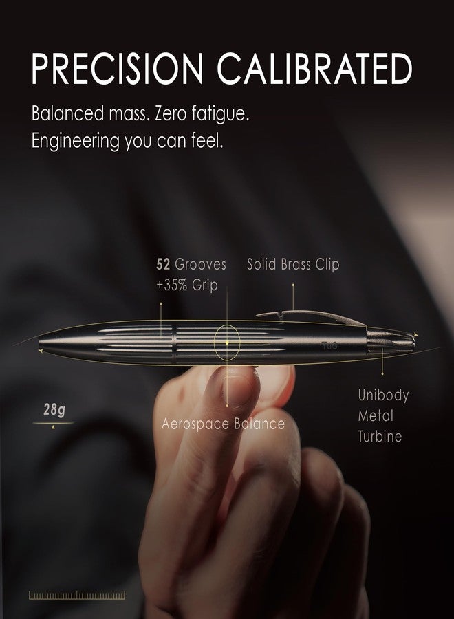 TAG Submarine Luxury Ballpoint Pen with Sonar Stand, Turbine Twist Desk Pen, Shadow Black Aerospace Aluminum Writing Instrument, Schmidt Refill, Fancy Executive Gift Pen - Image 5