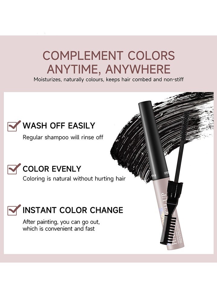 Sheloves - Hair Touch-Up-Come with small brush head, cover white hair, sideburns, beard, hairline, hair seam, hair root complement, emergency black hair rod, men and women #01 Dark brown - Image 1