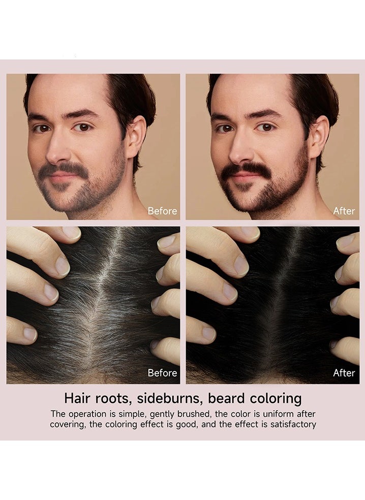 Sheloves - Hair Touch-Up-Come with small brush head, cover white hair, sideburns, beard, hairline, hair seam, hair root complement, emergency black hair rod, men and women #01 Dark brown - Image 1