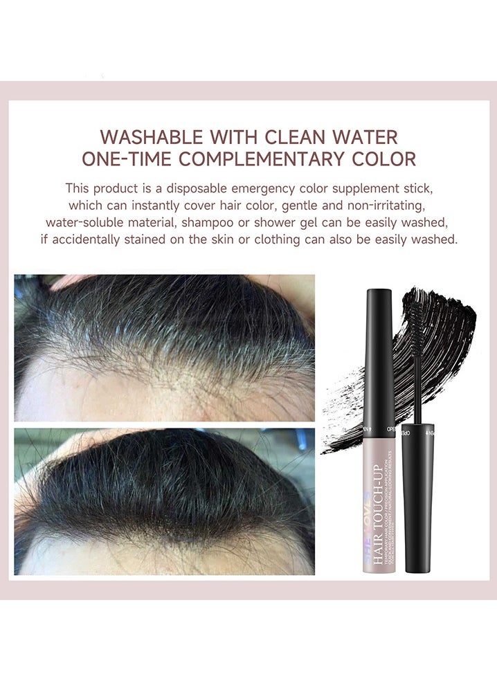 Sheloves - Hair Touch-Up-Come with small brush head, cover white hair, sideburns, beard, hairline, hair seam, hair root complement, emergency black hair rod, men and women #01 Dark brown - Image 1