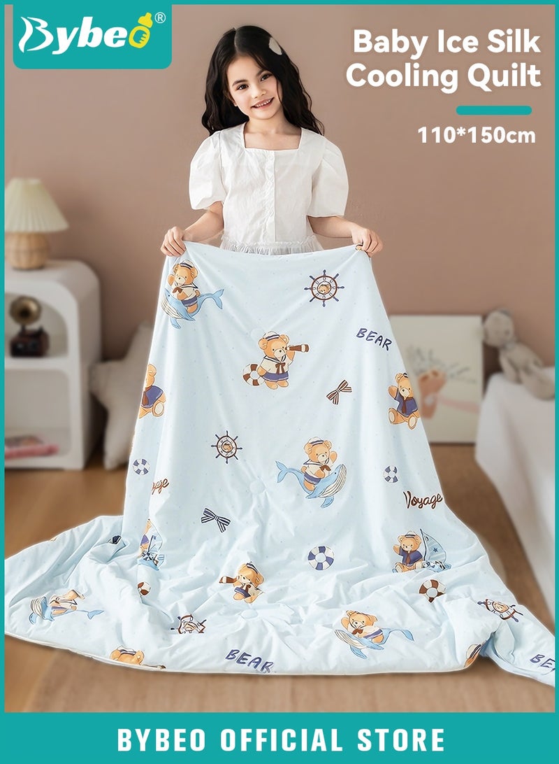 Bybeo Lightweight Baby Quilt, Soft Toddler Blanket, Kids Cooling Silk Summer Quilt for Boys and Girls, Sleep Blanket for Crib, Toddler Bed, Preschool, Daycare, Air-conditioned Room, and Kindergarten, Machine Washable Year-Round Bedding - Image 1