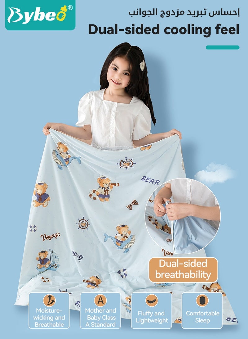 Bybeo Lightweight Baby Quilt, Soft Toddler Blanket, Kids Cooling Silk Summer Quilt for Boys and Girls, Sleep Blanket for Crib, Toddler Bed, Preschool, Daycare, Air-conditioned Room, and Kindergarten, Machine Washable Year-Round Bedding - Image 5