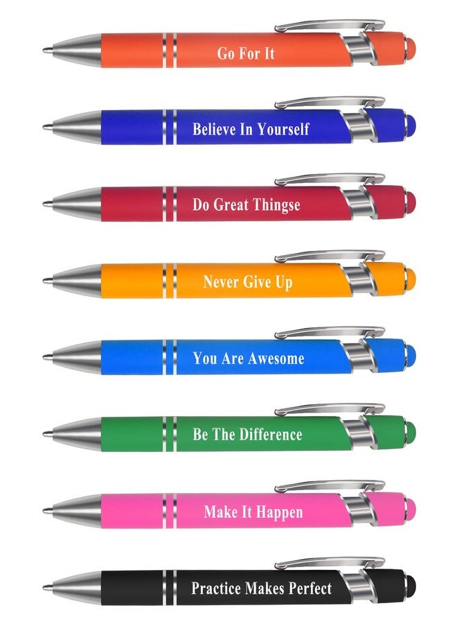 ايلان مجموعة أقلام حبر جاف شخصية من إيلان، 8 قطع، أقلام كتابة سلسة، أقلام لمس 1.0 مم، هدايا ملهمة للنساء، لوازم مكتبية ومدرسية (8 ألوان) - Image 1