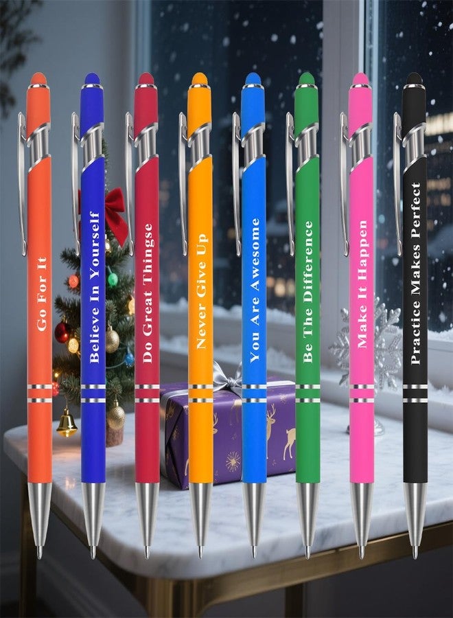 ايلان مجموعة أقلام حبر جاف شخصية من إيلان، 8 قطع، أقلام كتابة سلسة، أقلام لمس 1.0 مم، هدايا ملهمة للنساء، لوازم مكتبية ومدرسية (8 ألوان) - Image 5