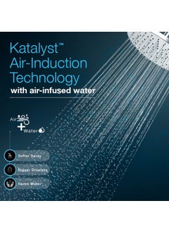 Kohler Kohler Rain Duet Shower Head for Bathroom - Polished Chrome Finish - 203mm Round Rain Shower Head - Katalyst Air-induction Spray Technology - 3 Types of Spray Modes - Wide Coverage 73198IN-CP  - Image 2
