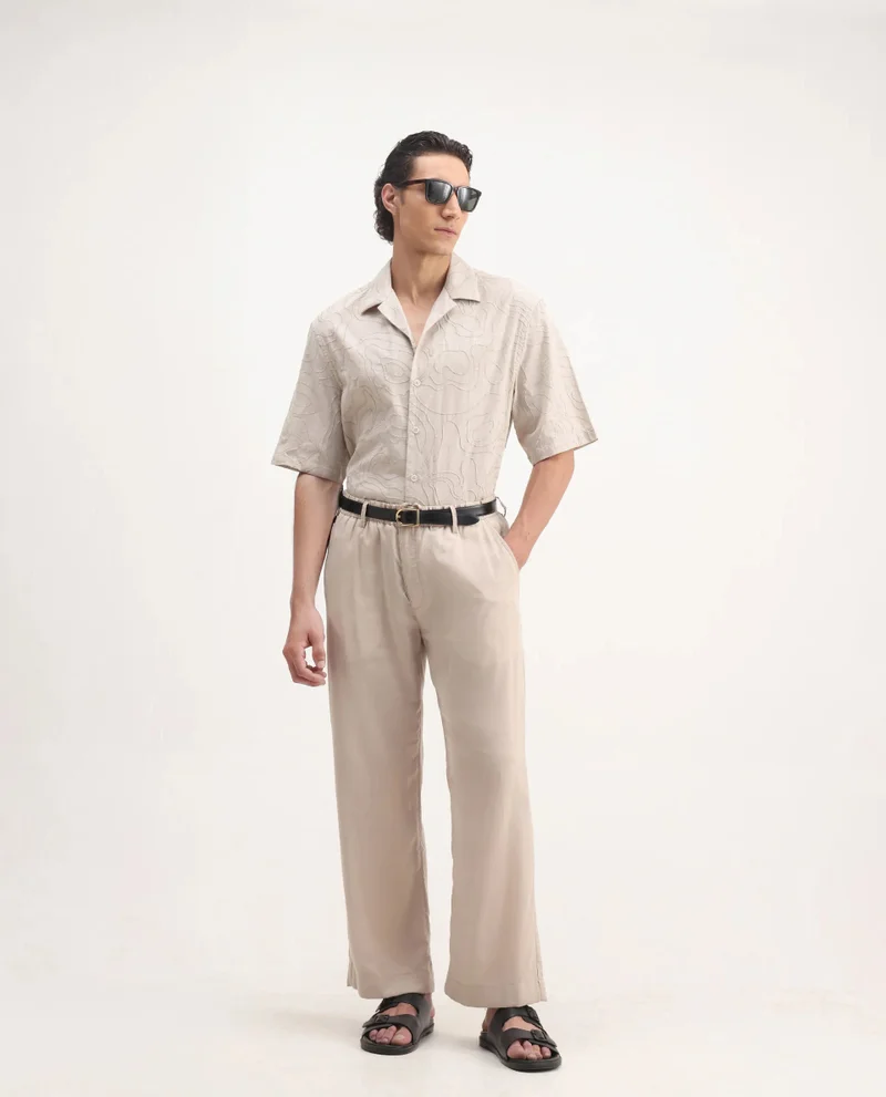 Rare Rabbit Men's Oversized Embroidery Shirt