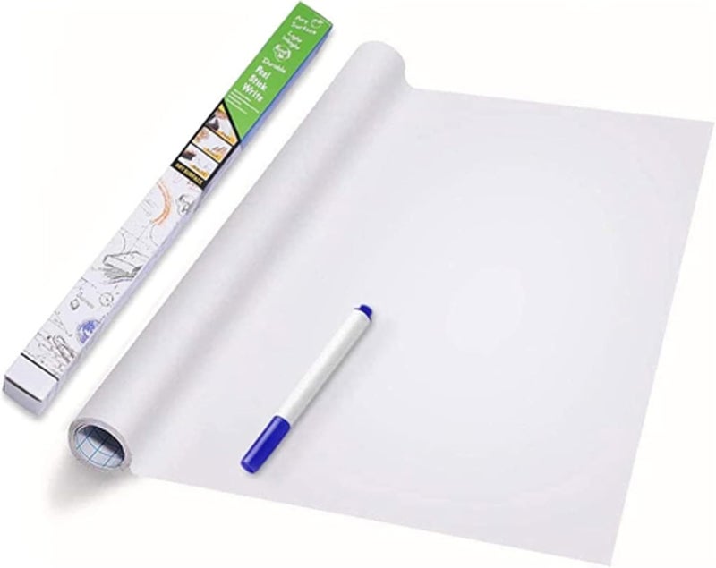 sulfar Self-Adhesive Whiteboard Wall Decal Sticker For Kids, Adults 17.7x78.7in, White - Image 1
