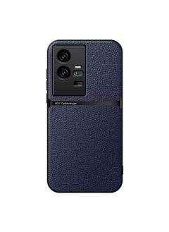 For vivo iQOO 11 Pro Litchi Leather Magnetic Full Coverage Shockproof Phone Case(Navy Blue)