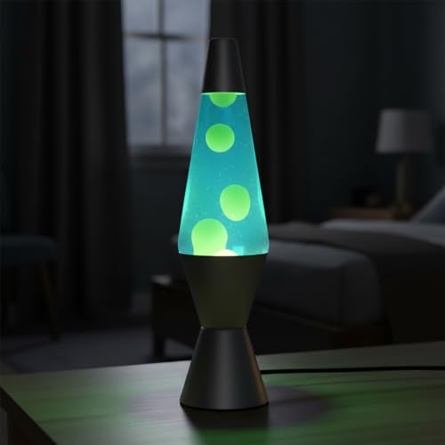 KARP 14.5 Inch Lava Lamp (Blue Water & Green Lava) | Silver Base, Metal & Glass | 220-240V 50Hz | R39 E14 25W Bulb | Run by Plug with Inline Switch | Ambient Night Lamp & Gift for Home Decor & Office - Image 3