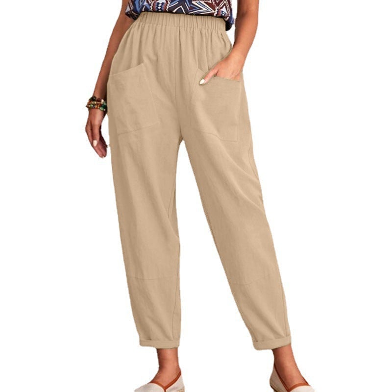 Women's Casual Linen-Cotton Cropped Pants - Image 2