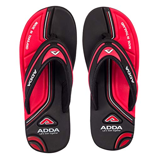 Adda Men's Black & Red Ethylene Vinyl Acetate Flip Flop - 9 UK - Image 1
