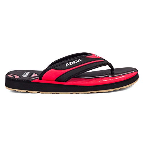 Adda Men's Black & Red Ethylene Vinyl Acetate Flip Flop - 9 UK - Image 4