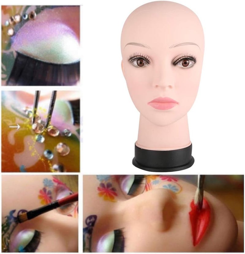 Professional Mannequin Head for Practice Makeup Training Cosmetology Students Salon Use Life Size PVC Skin Texture Head Model Wig Stand Display - Image 3