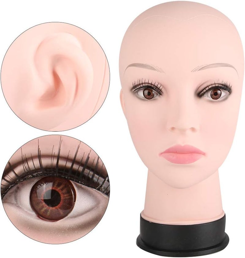 Professional Mannequin Head for Practice Makeup Training Cosmetology Students Salon Use Life Size PVC Skin Texture Head Model Wig Stand Display - Image 1