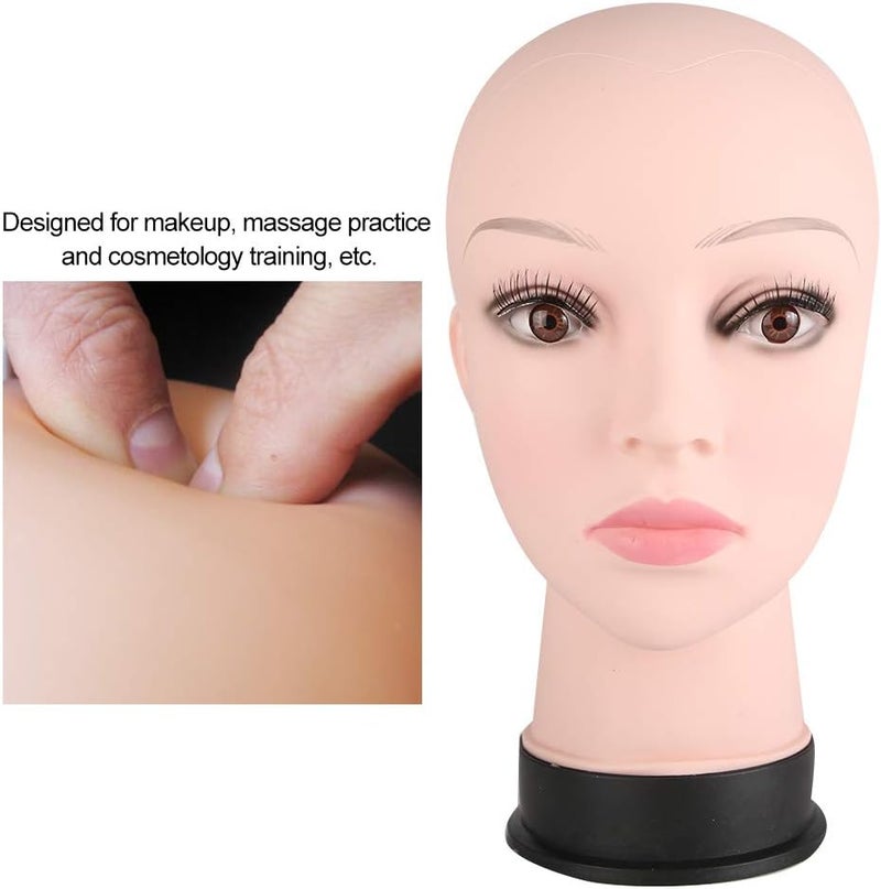 Professional Mannequin Head for Practice Makeup Training Cosmetology Students Salon Use Life Size PVC Skin Texture Head Model Wig Stand Display - Image 2