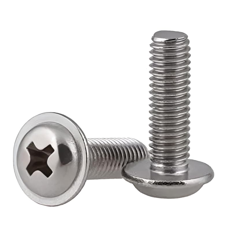 Rpi shop - M3 X 8mm Phillip Combi Washer Pan Head Screws, Combi (screw with washer), Fully Thread, Nickel Finish, Machine Thread, Quantity - 25 Pcs - Image 1