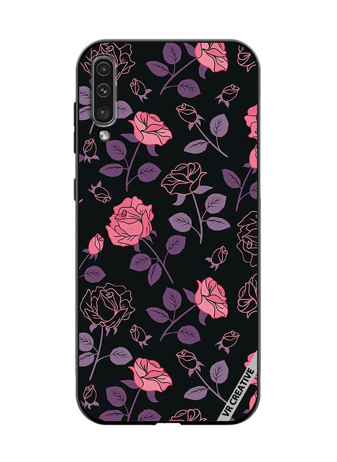 VR CREATIVE Protective Case Cover For Samsung Galaxy A70/A70s Pink And Purple Flowers Design Multicolour  - Image 1