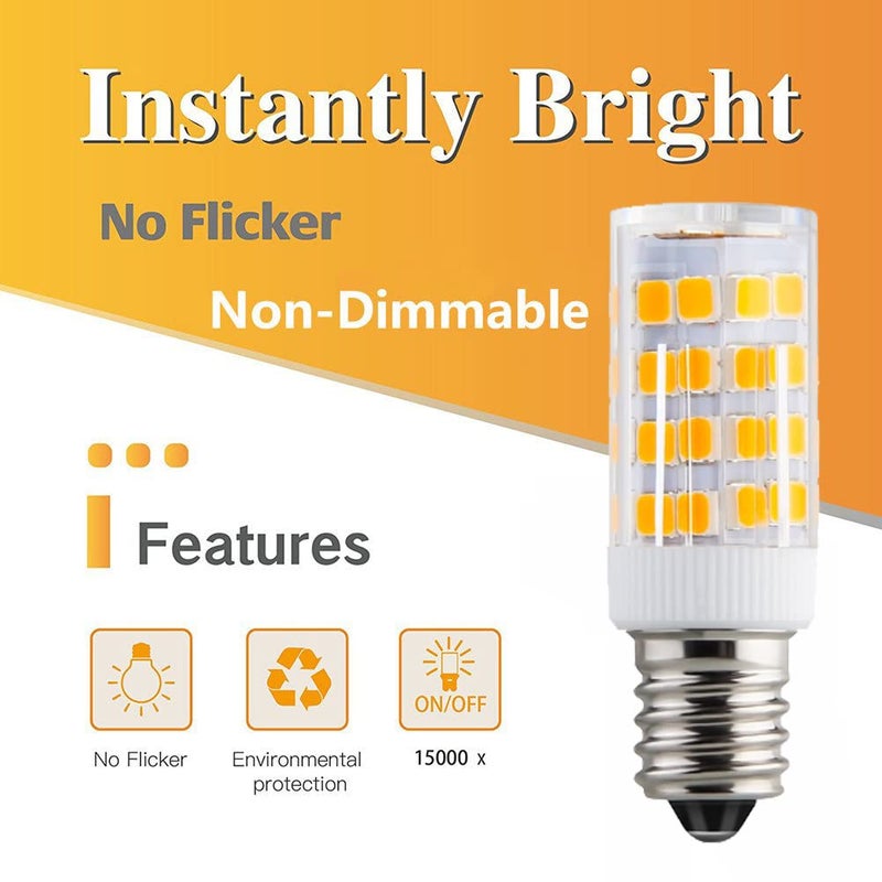 KAKEMONO E12 LED Candelabra Light Bulbs 4W Replace E12 40 Watt Halogen Equivalent,Warm White 2700K C7 T4 120V Small Base E12 for Ceiling Fan Chandelier Pendant Lighting Salt Lamp,Non-dimmable,2 Pack - Image 4