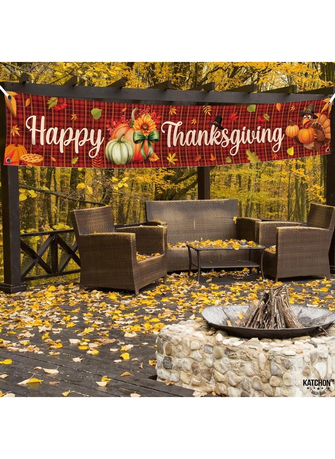 KATCHON KatchOn, Happy Thanksgiving Banner Outdoor - Xtralarge, 120x20 Inch | Happy Thanksgiving Yard Banner for Thanksgiving Yard Decorations | Happy Thanksgiving Yard Signs, Thanksgiving Decorations Outdoor  - Image 5