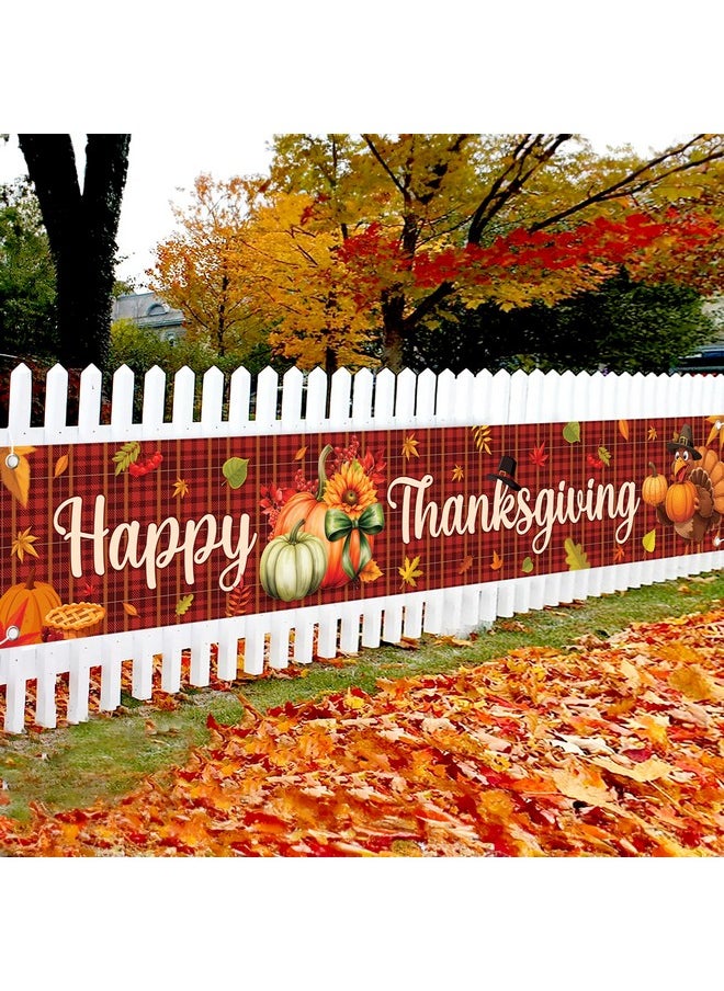 KATCHON KatchOn, Happy Thanksgiving Banner Outdoor - Xtralarge, 120x20 Inch | Happy Thanksgiving Yard Banner for Thanksgiving Yard Decorations | Happy Thanksgiving Yard Signs, Thanksgiving Decorations Outdoor  - Image 1