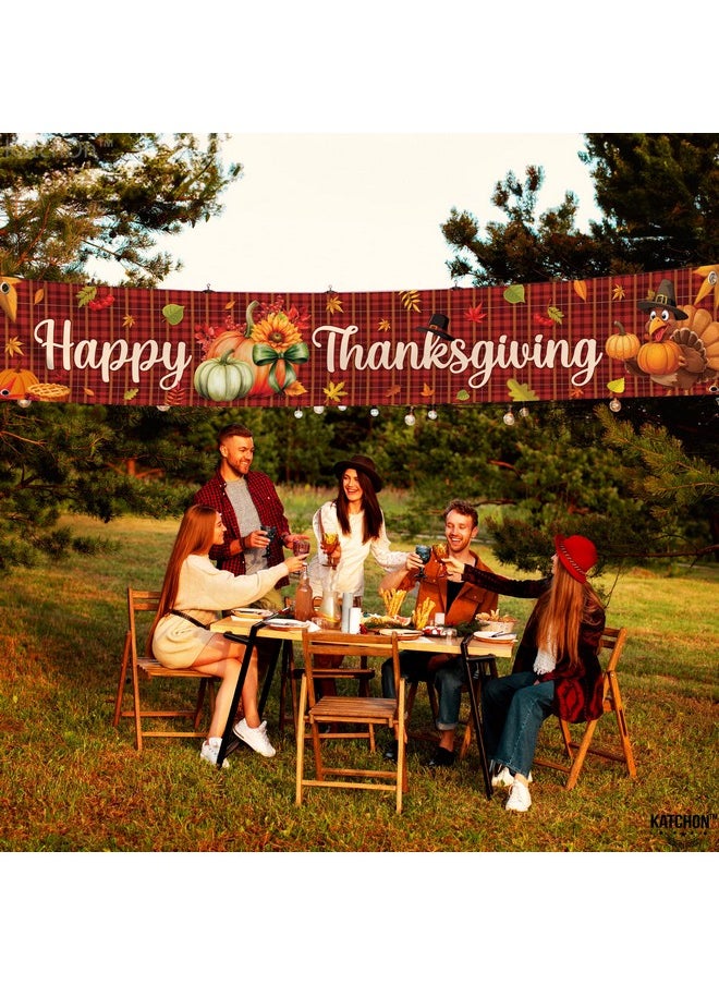 KATCHON KatchOn, Happy Thanksgiving Banner Outdoor - Xtralarge, 120x20 Inch | Happy Thanksgiving Yard Banner for Thanksgiving Yard Decorations | Happy Thanksgiving Yard Signs, Thanksgiving Decorations Outdoor  - Image 4