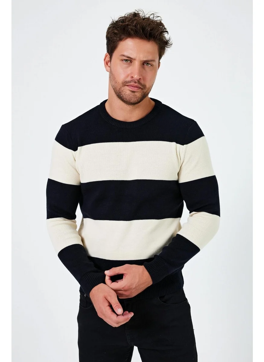 Alexander Gardi Alexandergardi Crew Neck Color Block Regular Fit Sweater (E24-EZE-08)