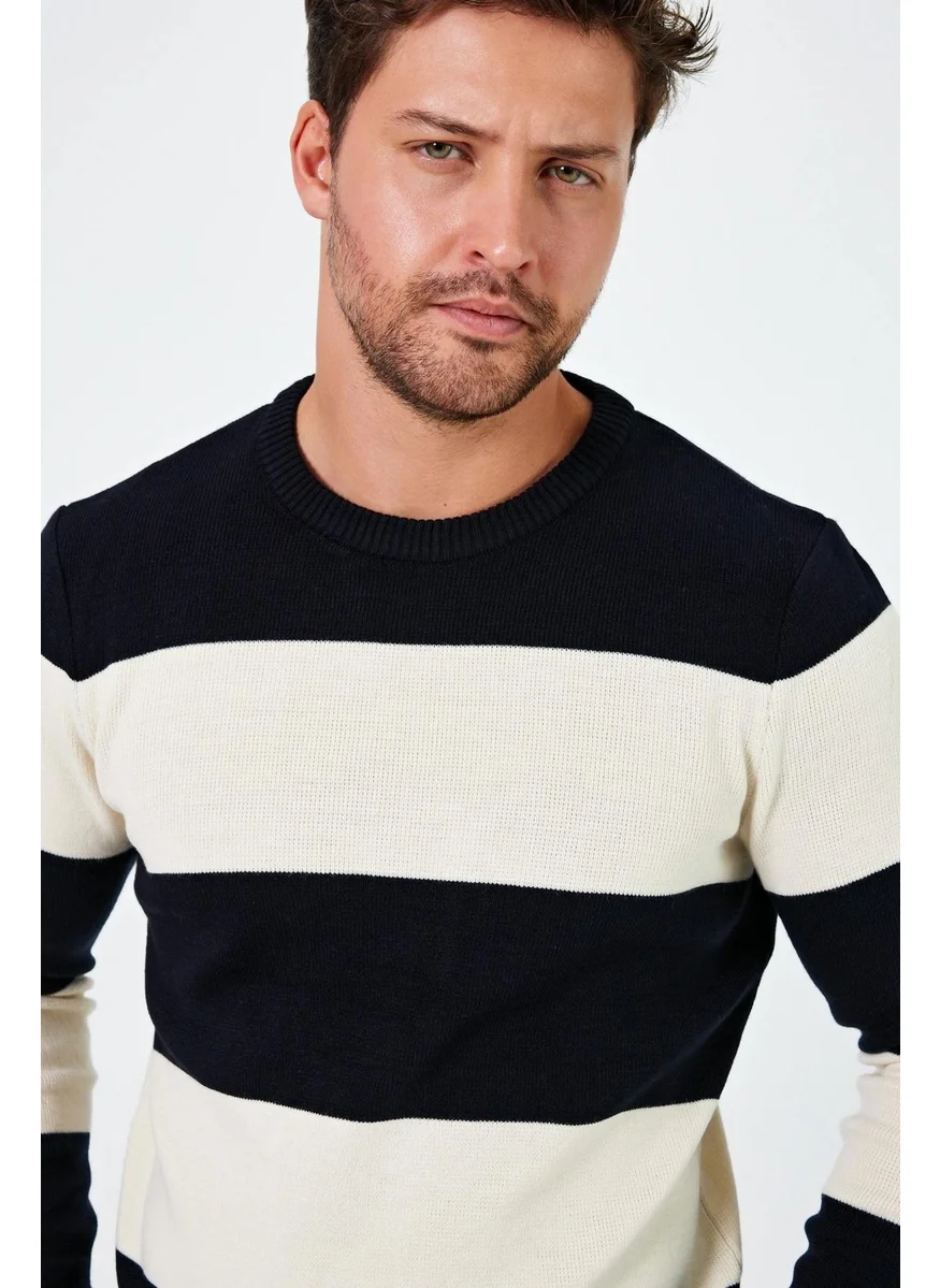 Alexander Gardi Alexandergardi Crew Neck Color Block Regular Fit Sweater (E24-EZE-08)