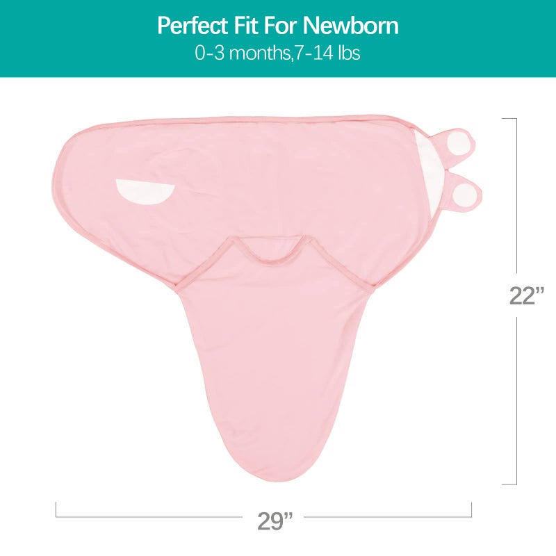 Biloban Baby Swaddles 0-3 Months for Girls, Cotton Swaddle Blanket, Newborn Essentials, Grey & Pink, 2 Pack - Image 5