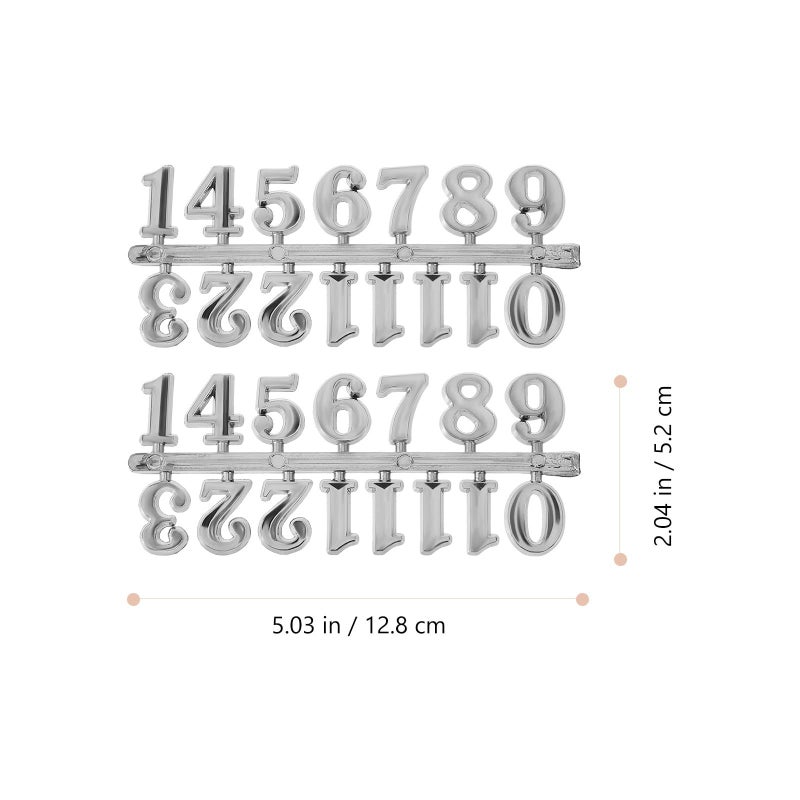 25 Sets Self Adhesive Clock Numbers Silver Arabic Numerals 12.8 x 5.2 CM Felt Decor Replace Parts - Image 5