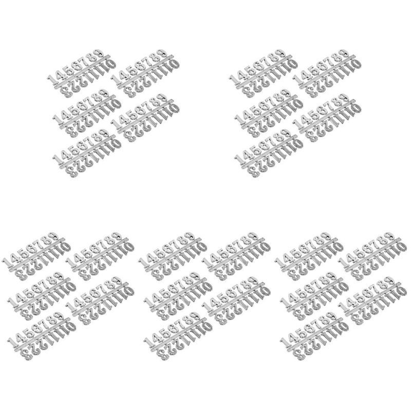 25 Sets Self Adhesive Clock Numbers Silver Arabic Numerals 12.8 x 5.2 CM Felt Decor Replace Parts - Image 2
