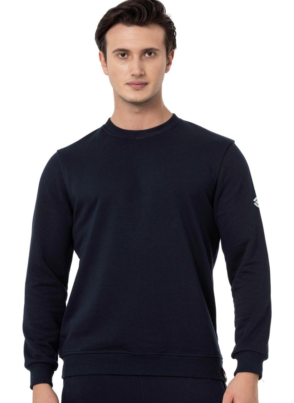 Scooter  Crew Neck Navy Blue Men's Sweatshirt M1515TL  - Image 3